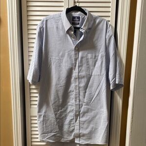 Stafford Men's Striped Button Down Oxford Shirt